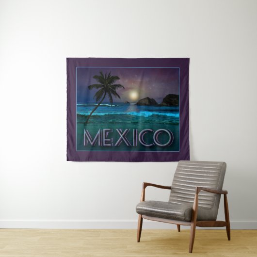 Tenture Nuit mexicaine à la plage (En situation (horizontale))