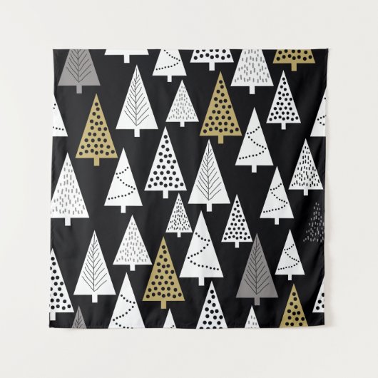 Tenture Nuits d'hiver : Arbres d'or-argent. (Devant)