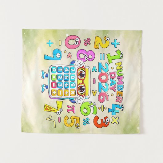 Tenture Number Day 2026 Calculator Math Design (Devant (Horizontal))