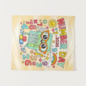 Tenture Number Day 2026 Cute Calculator Math Design (Devant (Horizontal))
