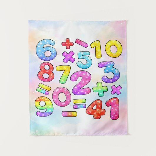 Tenture Number Day Colorful Math Numbers Design (Devant)