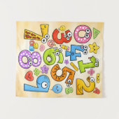 Tenture Number Day Cute Cartoon Numbers Design (Devant (Horizontal))