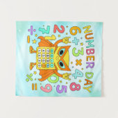 Tenture Number Day Cute Maths Calculator Owl Poster (Devant (Horizontal))
