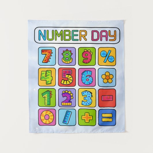Tenture Number Day Math Icons Calculator Design (Devant)