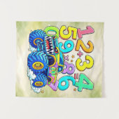 Tenture Number Day Monster Truck Math Design (Devant (Horizontal))