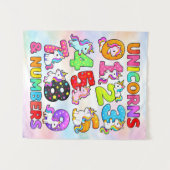 Tenture Number Day Unicorn Numbers Math Design (Devant (Horizontal))