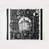 Tenture Numérologie Chanceuse Manifestation Magie Noir & B (Devant (Horizontal))