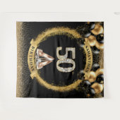 Tenture Numéros de diamant de luxe fond avec Ballons d'or (Devant (Horizontal))