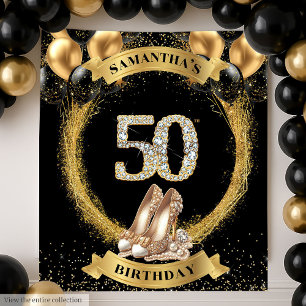 Tenture Numéros de diamant radiants 50e anniversaire talon