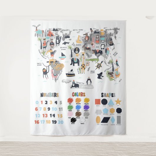 Tenture Numéros, formes de formation scolaire (Devant)