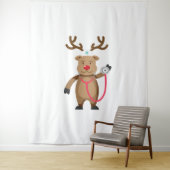 Tenture NURSE REINDEER Funny Mignonne oeuvre de Noël Nursi (En situation)