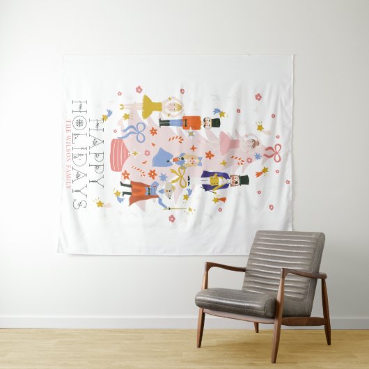 Tenture Nutacker Pink Christmas Tree Holiday (En situation (horizontale))