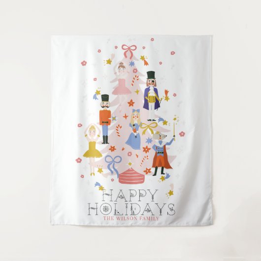 Tenture Nutacker Pink Christmas Tree Holiday (Devant)