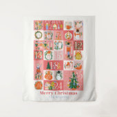 Tenture Nutcracker Noël Holiday Pink Advent Calendrier (Devant)