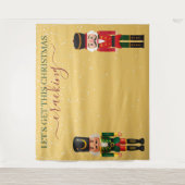 Tenture Nutcracker Yellow Christmas Photo Booth Backdrop (Devant)