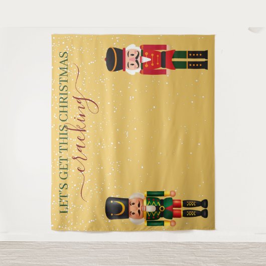 Tenture Nutcracker Yellow Christmas Photo Booth Backdrop (Devant)