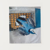 Tenture Nuthatch à poitrine blanche en neige - Photo origi (Devant)