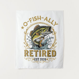 Tenture O Fish Ally Retraité Depuis 2026 Retraite de Pêche