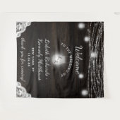 Tenture Oak Ridge Rustic Wood & Mason Jars Mariage Bienven (Devant (Horizontal))