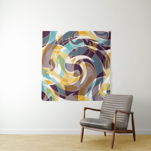 Tenture objets géométriques Abstraits graffiti grunge effe (En situation (horizontale))