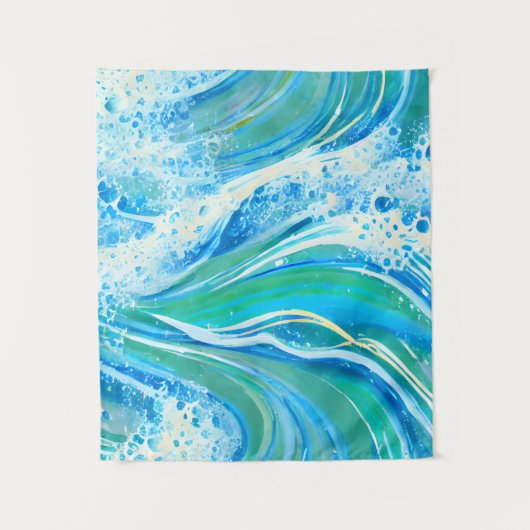 Tenture Océan à l'eau bleue Vagues de mer (Devant)