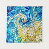 Tenture Ocean Wave Sun mosaïque art (Devant (Horizontal))