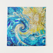 Tenture Ocean Wave Sun mosaïque art (Devant)