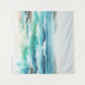 Tenture Ocean Waves Beach Aquarelle Peinture (Devant (Horizontal))
