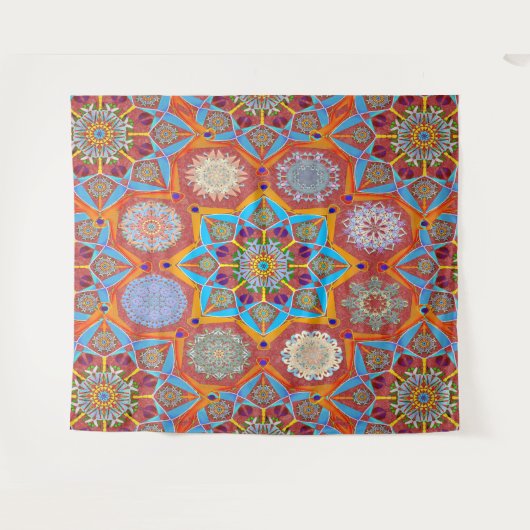 Tenture Octo plus brillant arabesque style mauresque rouge (Devant (Horizontal))