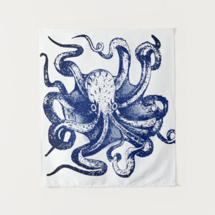 Tenture Octopus bleu