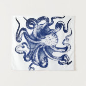 Tenture Octopus bleu (Devant (Horizontal))