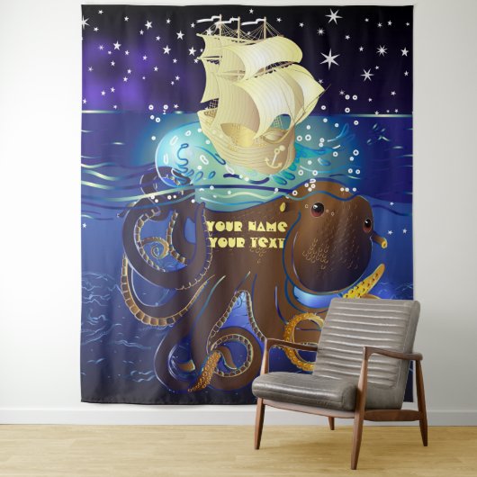 Tenture Octopus Huge et Caravella (En situation)
