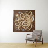 Tenture Octopus Steampunk Surreal Retro Style Machine (En situation (horizontale))