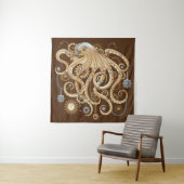 Tenture Octopus Steampunk Surreal Retro Style Machine (En situation)