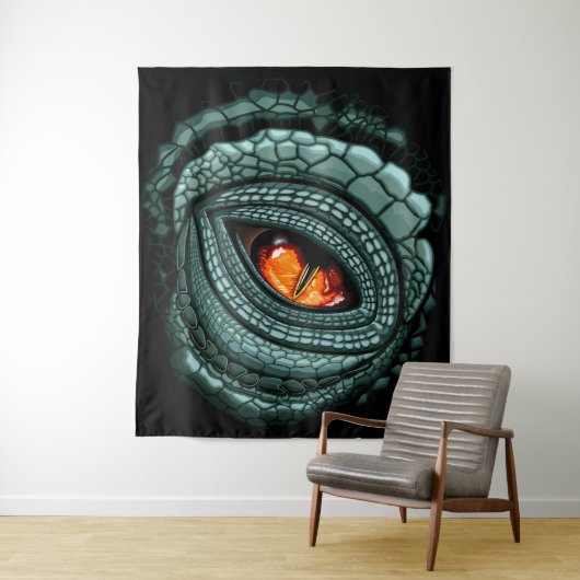 Tenture Œil de prédateur reptile primitif (En situation)