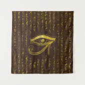 Tenture Oeil égyptien d'or de Horus et de hiéroglyphes (Devant)
