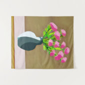 Tenture Oeillets roses dans un vase Art moderne (Devant (Horizontal))
