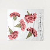 Tenture Oeillets roses Luxe Moderne Floral Mariage (Devant (Horizontal))