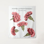 Tenture Oeillets roses Luxe Moderne Floral Mariage (Devant)