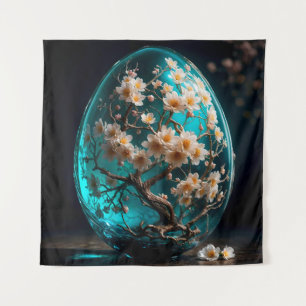 Tenture Oeuf en verre orné avec Sakura Tree en floraison