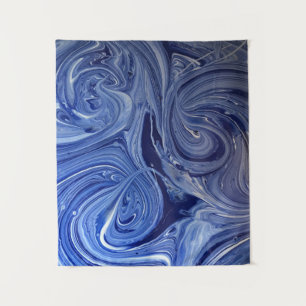 Tenture OEuvre d'art bleu et blanc
