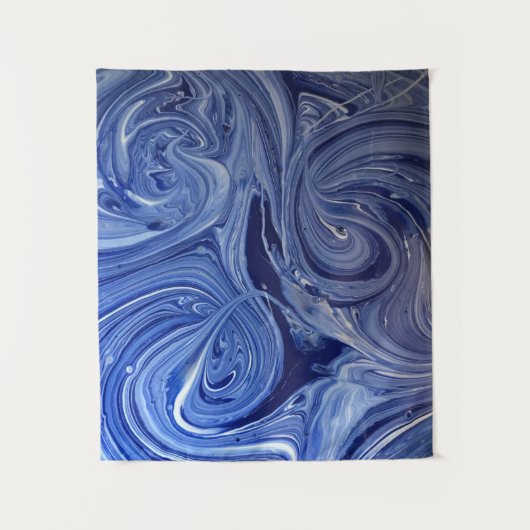 Tenture OEuvre d'art bleu et blanc (Devant)