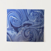 Tenture OEuvre d'art bleu et blanc (Devant (Horizontal))