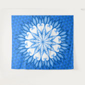 Tenture Oeuvre D'Art Mur Esthétique Mandala Blanc Et Bleu (Devant (Horizontal))