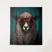 Tenture Oeuvre d'art murale de moutons cool (Devant)