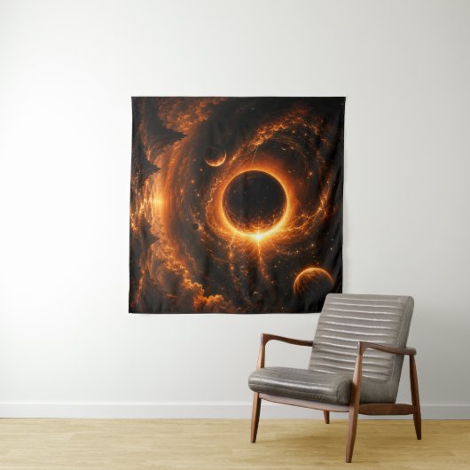 Tenture Œuvre d'art murale Éclipse spatiale, Impression de (En situation (horizontale))