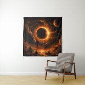 Tenture Œuvre d'art murale Éclipse spatiale, Impression de (En situation)
