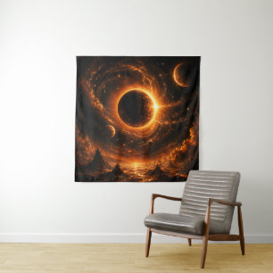 Tenture Œuvre d'art murale Éclipse spatiale, Impression de