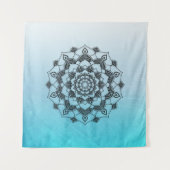 Tenture Œuvre d'art murale mandala bleu aqua (Devant)