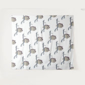 Tenture Oeuvre de nuit japonaise de la Chouette couchée (Devant (Horizontal))